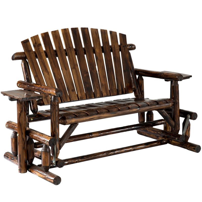 Wood Outdoor Bench in Natural Brown-Pemberly Row
