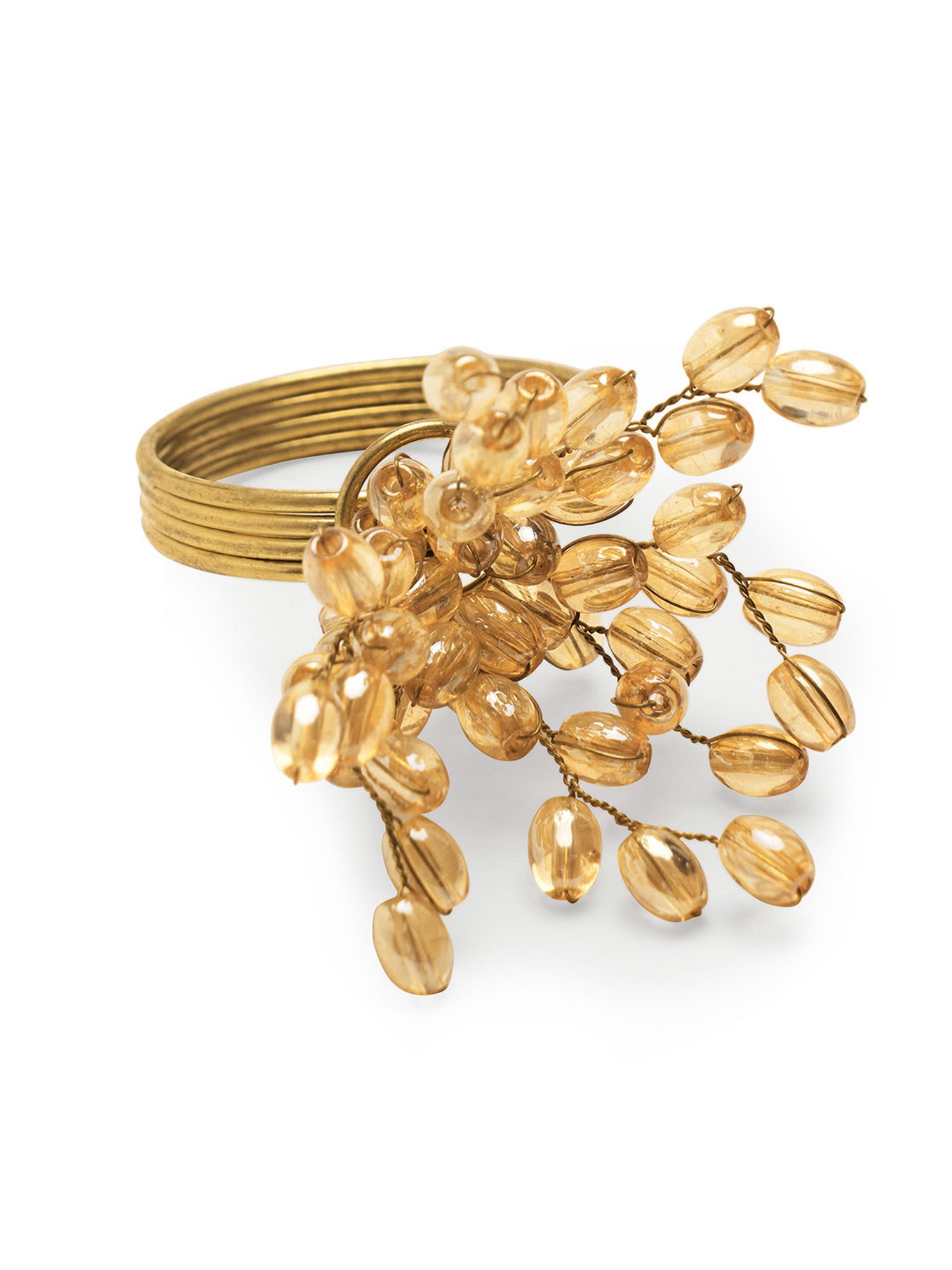 Pure Home and Living Gold Metal Embellished Napkin Rings