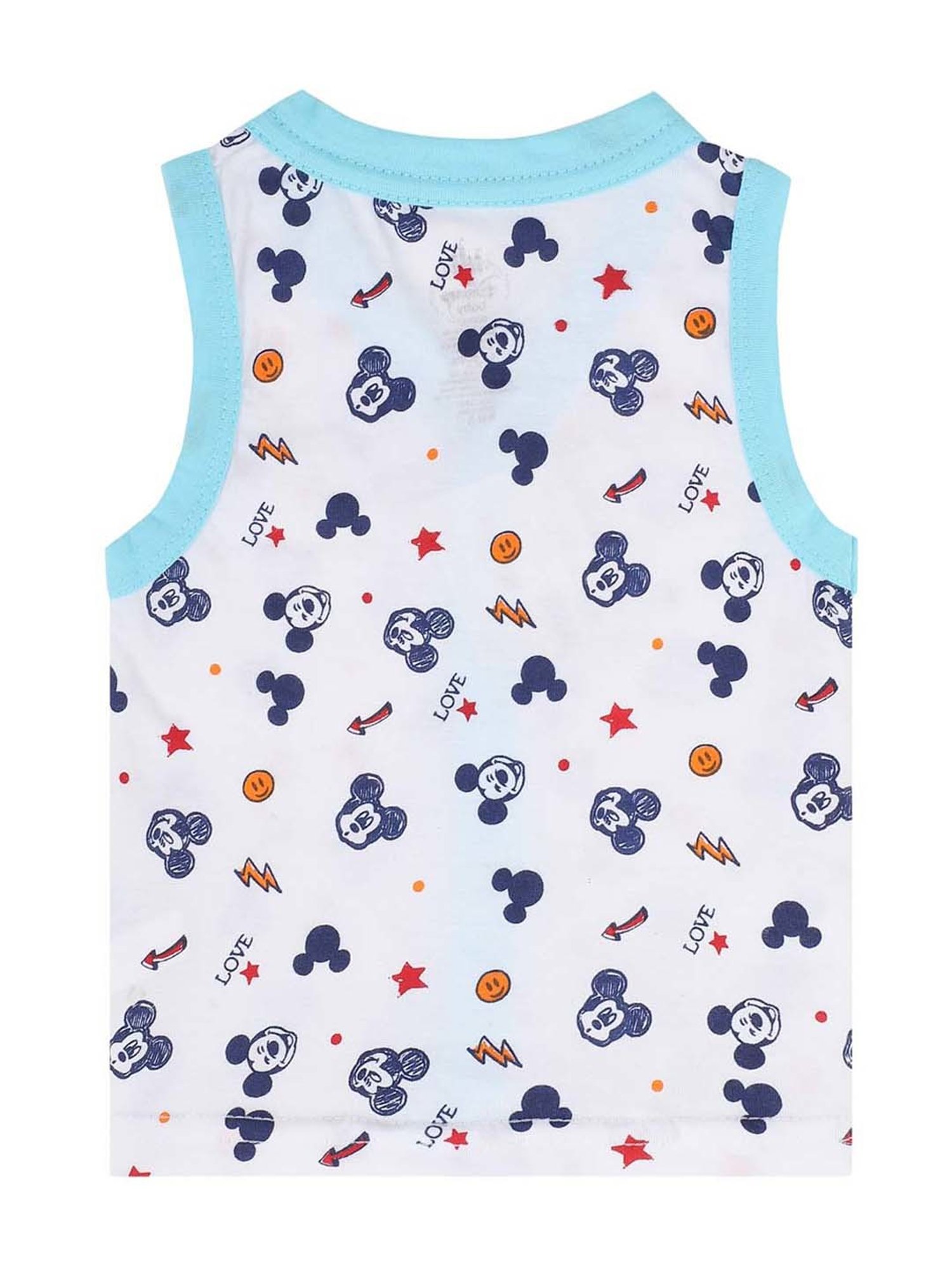 Bodycare Kids Multicolor Cotton Printed Vest (Pack of 3)