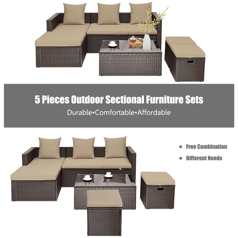 Breckenridge 4pc Seating Set Java Brown Fame Sunbrella Meredian Brick Red Fabric - La-Z-Boy