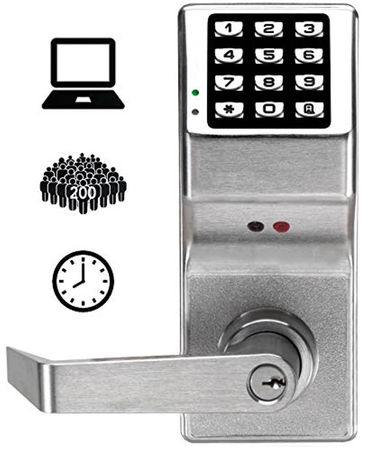 alarm lock dl2800 us26d trilogy digital lock cylindrical 26d, satin chrome