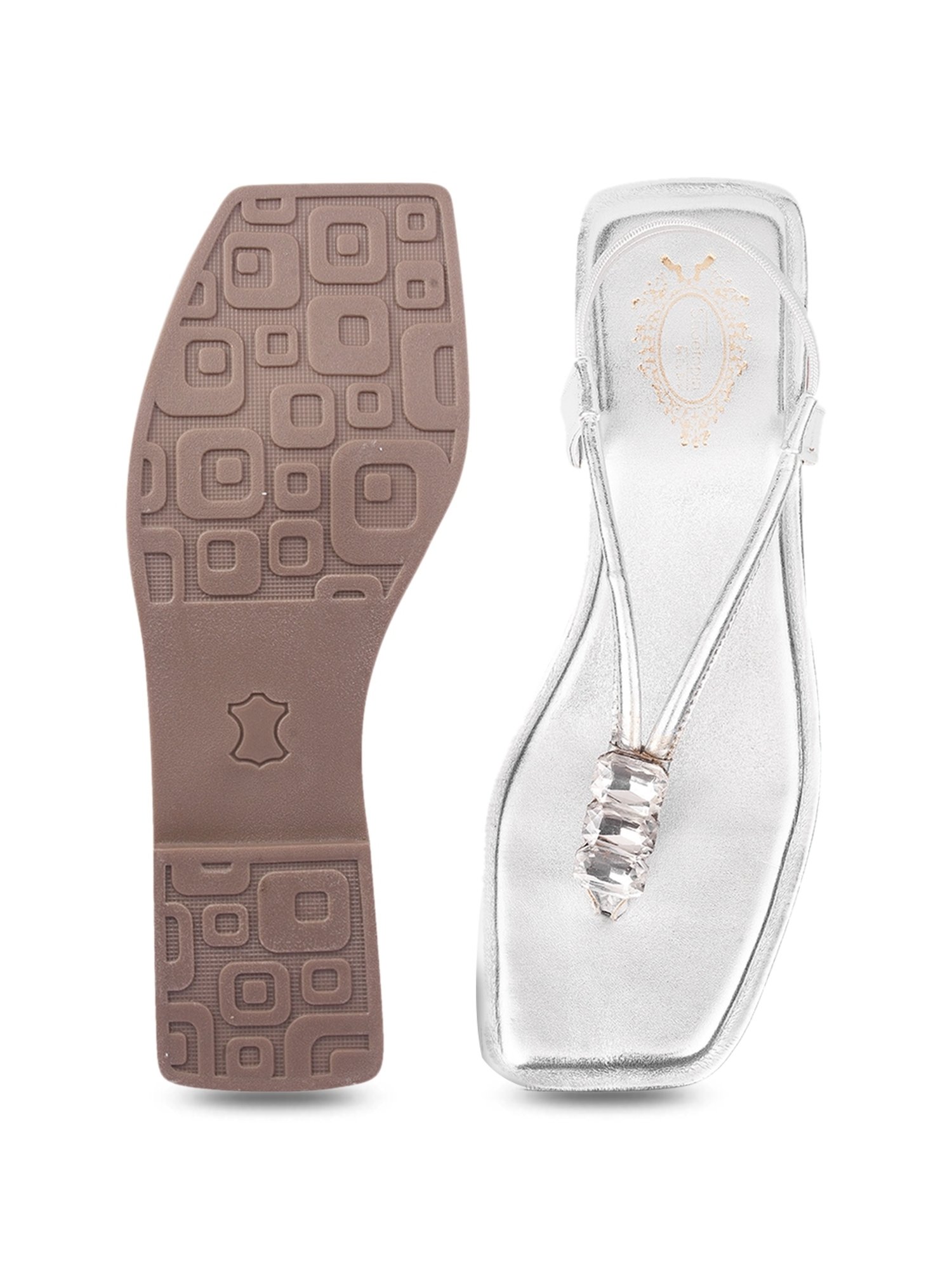 Shoetopia Women's Silver Sling Back Sandals