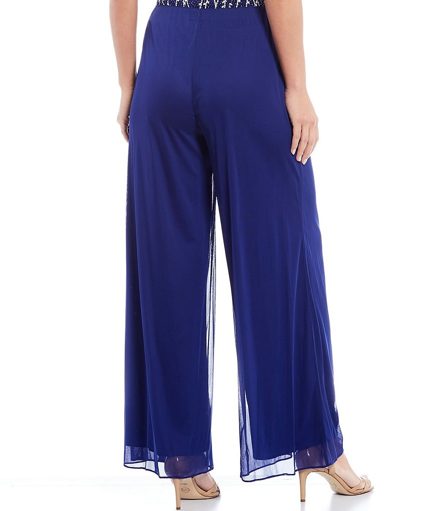 Alex Evenings Wide Leg Chiffon Pants