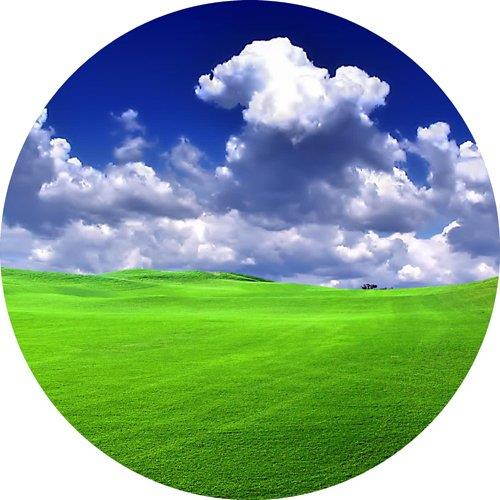 Green grass blue skies Round THICK Mousepad Mouse Pad Great Gift Idea