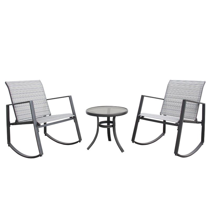 3pc Aurora Sling Patio Seating Set - Gray - Apollo Outdoor