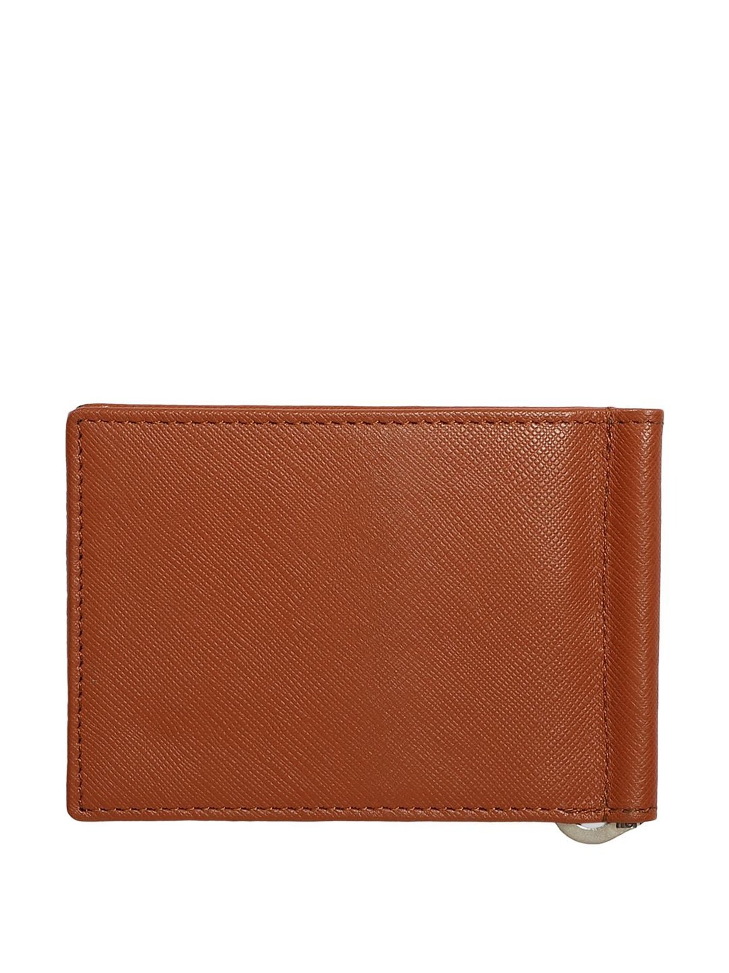 Carlton London Tan Casual Leather Money Clip For Men