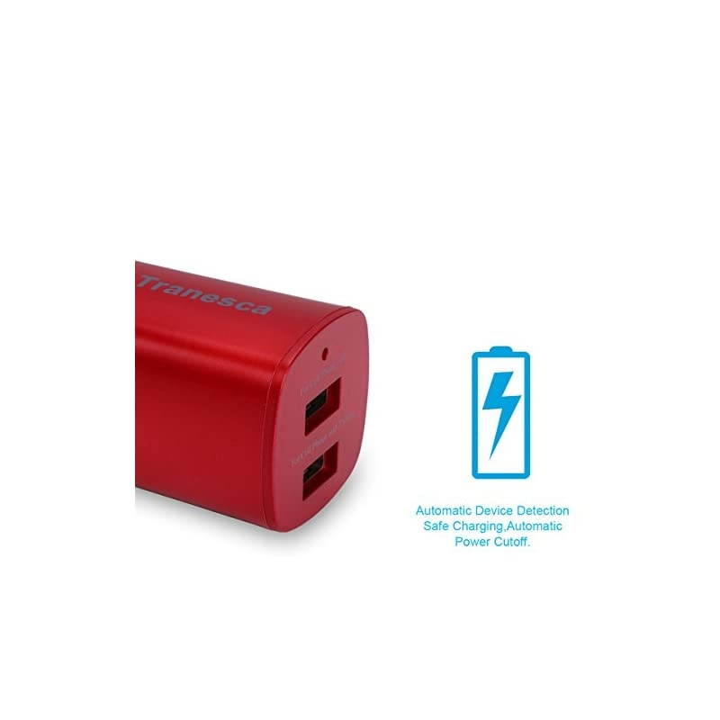 Dual USB Port Travel Wall Charger with Foldable Plug Compatible with iPhone XSXRX8766Plus Samsung Galaxy S7S6S5 Edge LG HTC Moto Kindle and MoreRed