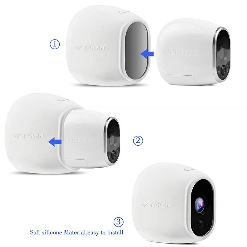 Skins Compatible for Arlo Security Cameras, Taken Protective Cover Case for Arlo HD Wireless Camera, for Netgear Accessories (3 Pack, White)