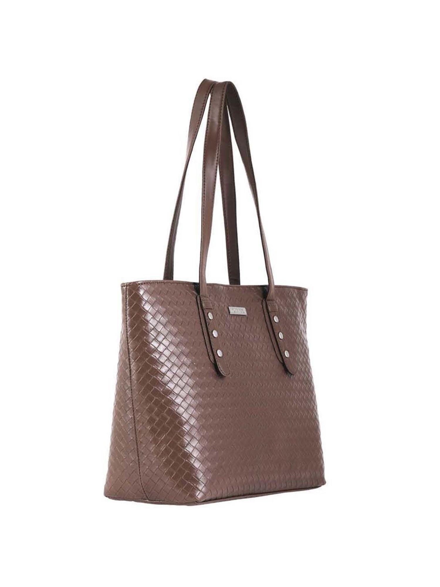 Toteteca Brown Textured Medium Shoulder Bag