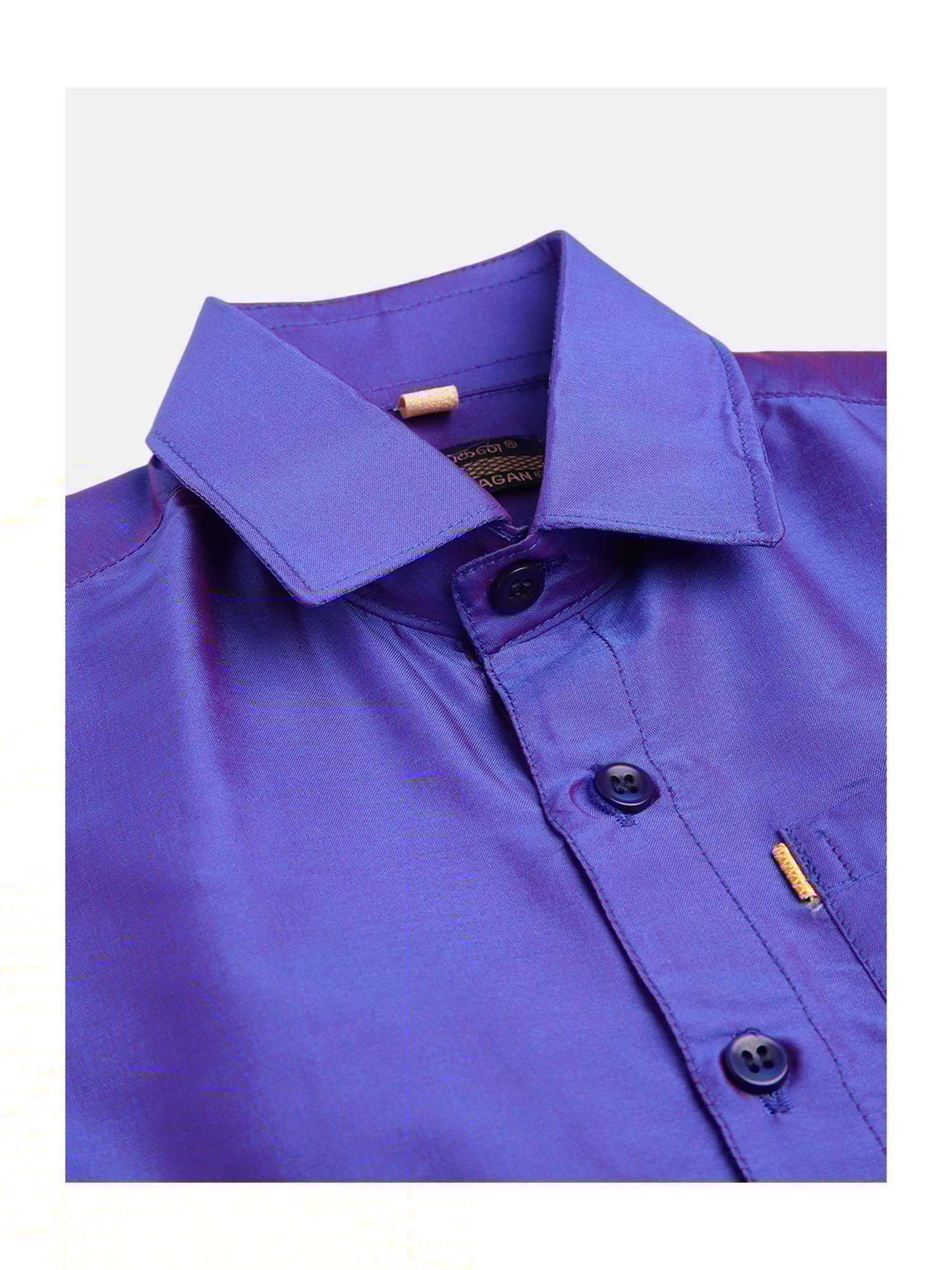 THANGAMAGAN Kids Blue Solid Lining Shirt