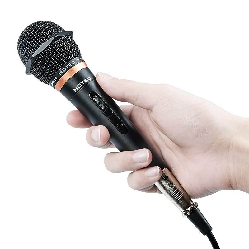 Premium Vocal Dynamic Handheld Microphone with 19ft Detachable XLR Cable and ON/Off Switch (Metal Black) (H-W07)