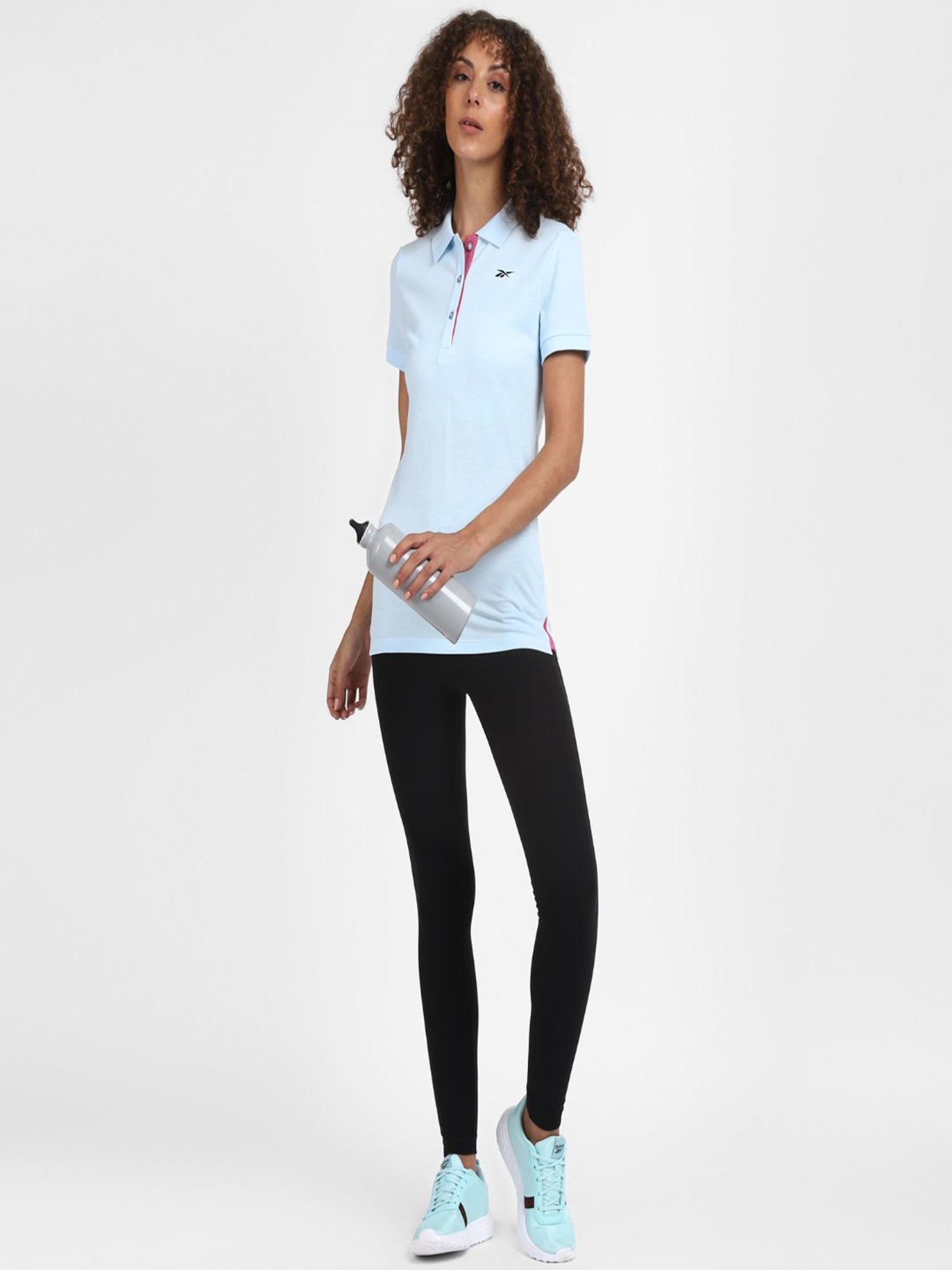 Reebok Blue Cotton FND W Polo T-Shirt