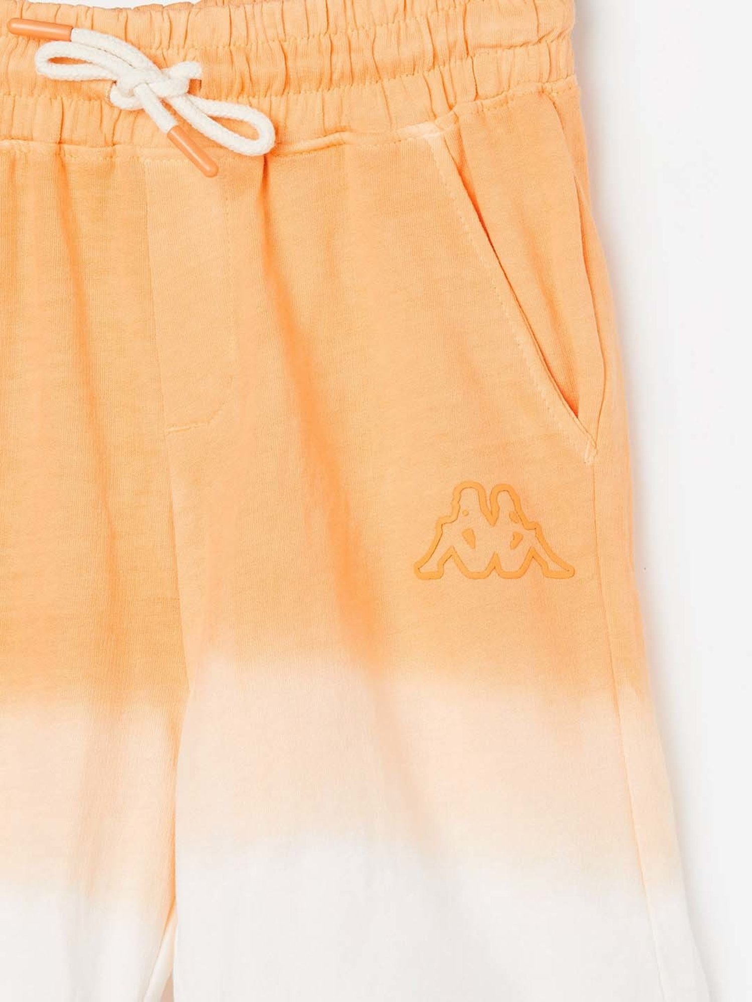 KAPPA Kids Orange & White Cotton Color Block Shorts