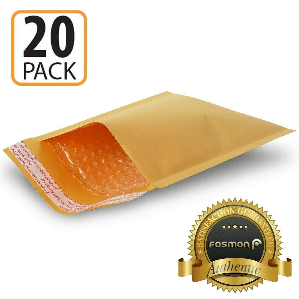 Fosmon #6 12x16 11.5x15, 20 Pack Large Wide Kraft Bubble Padded Envelope Mailer