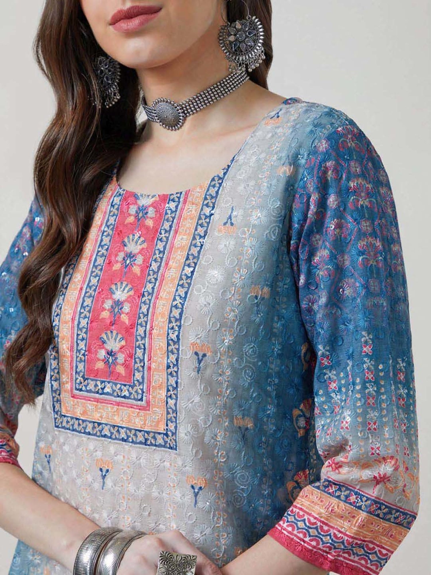 Soch Blue Embroidered Tunic