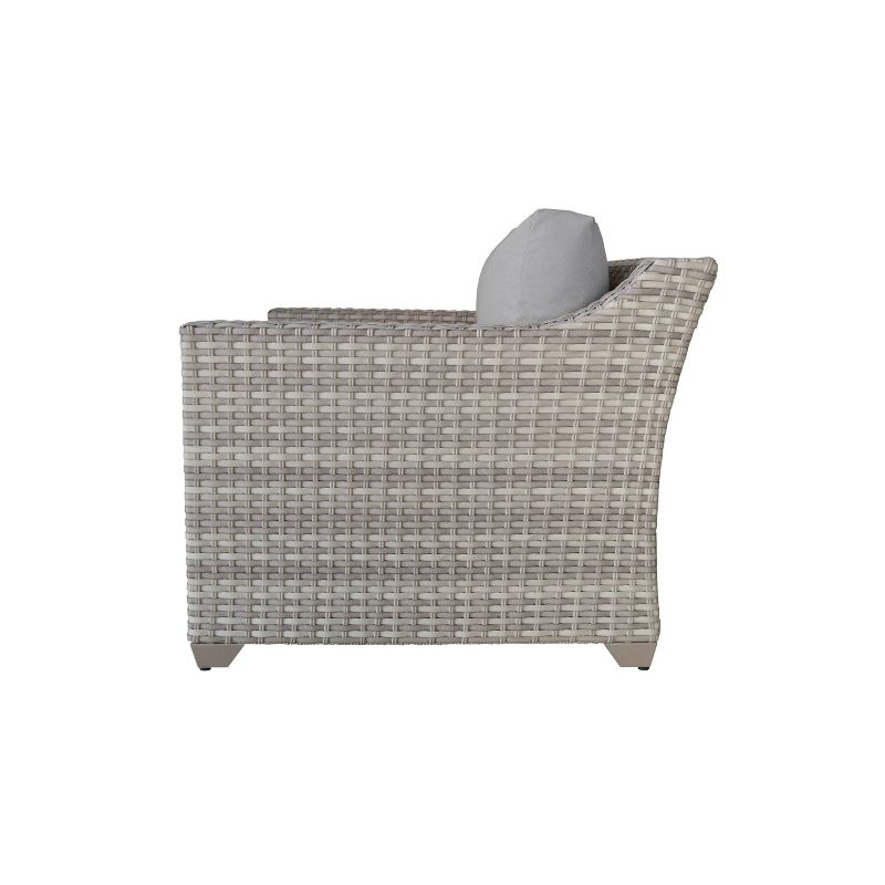 Nolin 7pc Sectional Weathered Brown Frame Sunbrella Spectrum Denim Fabric - La-Z-Boy