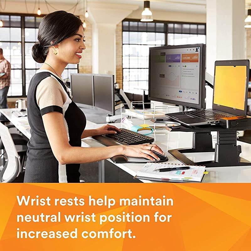 Precise Mouse Pad with Gel Wrist Rest Soothing Gel Comfort with Durable Easy to Clean Leatherette Cover Optical Mouse Performance and Battery Saving Design 92 x 87 Black MW310LE