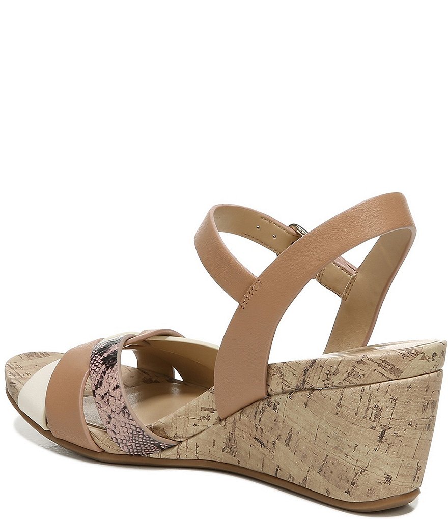 Naturalizer Adelina Snake Print Ankle Strap Wedge Sandals