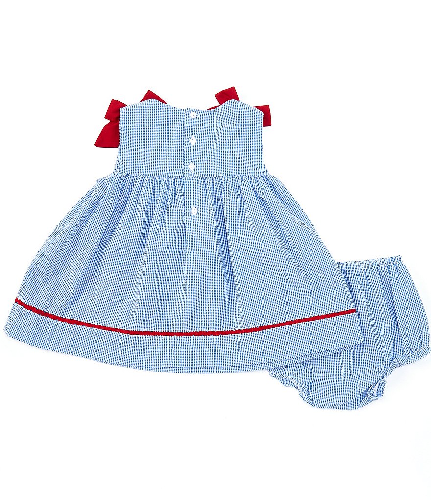 Petit Ami Baby Girls 3-24 Months Americana Flag Wagon Checked Seersucker Fit-And-Flare Dress