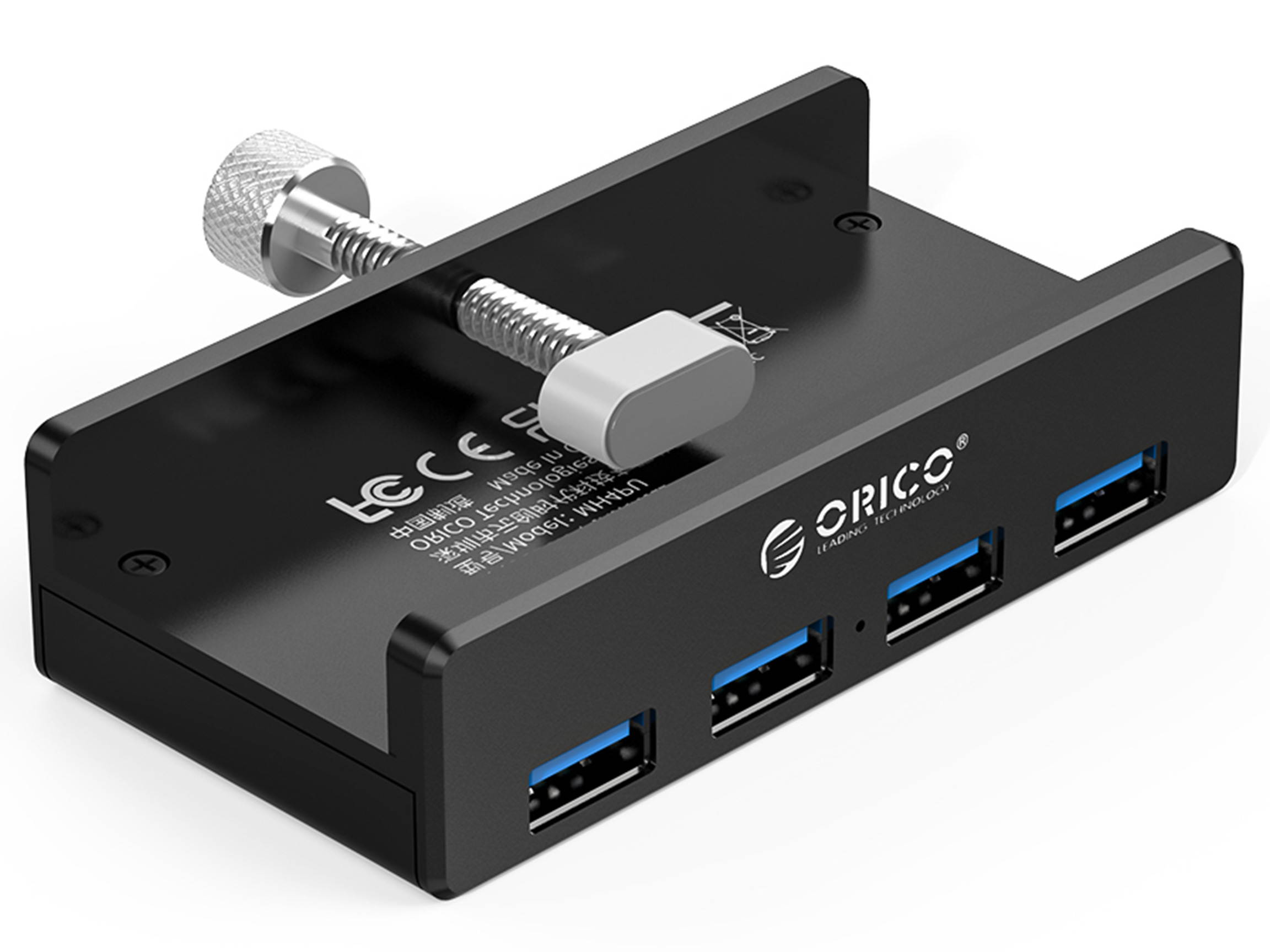 ORICO MH2AC-U3 Aluminum 2 Ports USB 3.0 Clip-type HUB With SD Card Reader For Desktop Laptop Clip Range 10-32mm With 4.95FT ( 1.5Meter) Date Cable - Silver