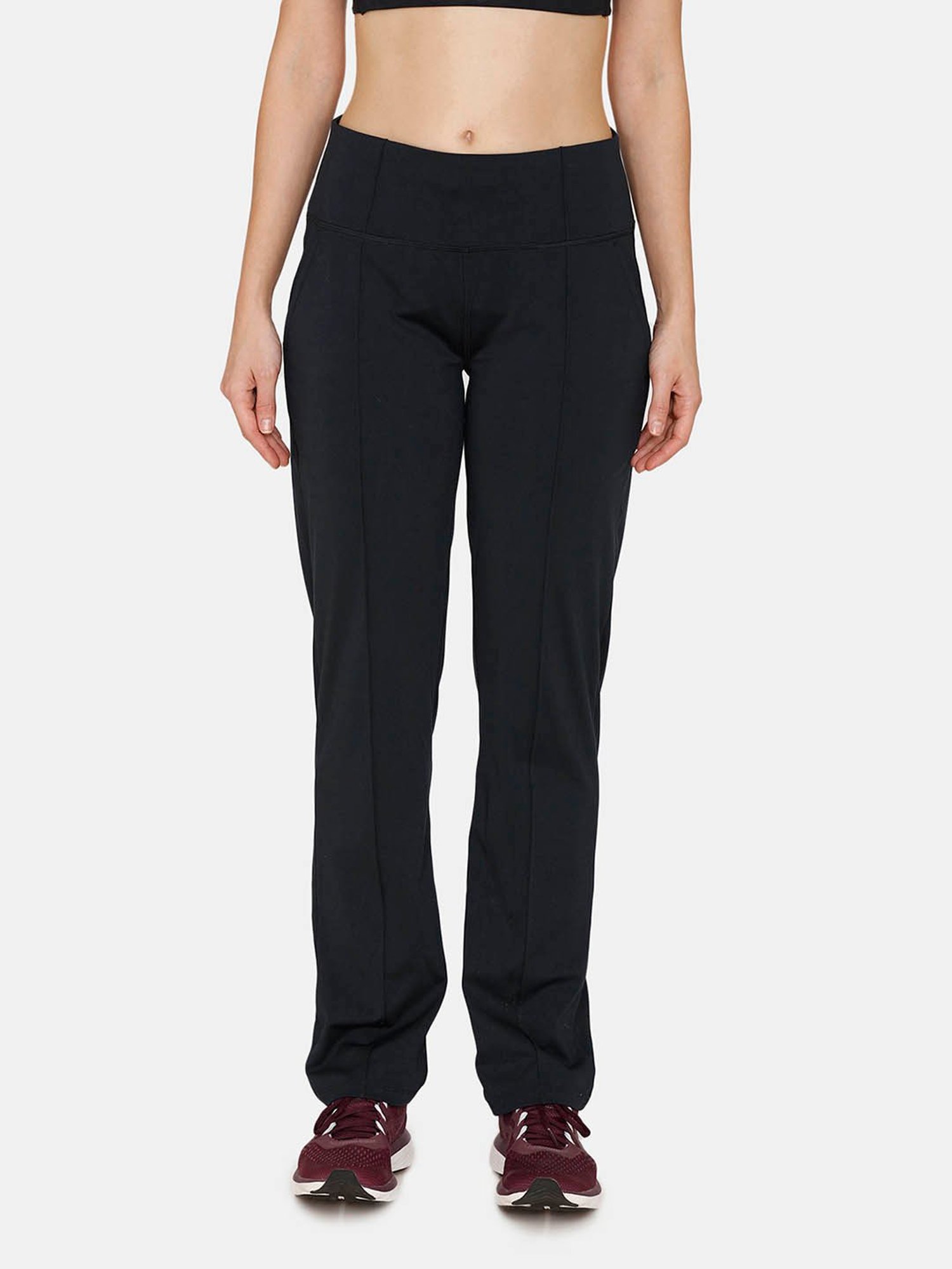 Zelocity by Zivame Black Regular Fit Trackpants
