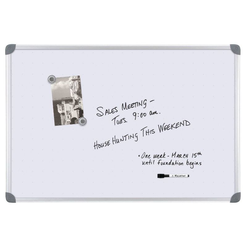 U Brands 40"x30" Linen Bulletin Board White Decor Frame