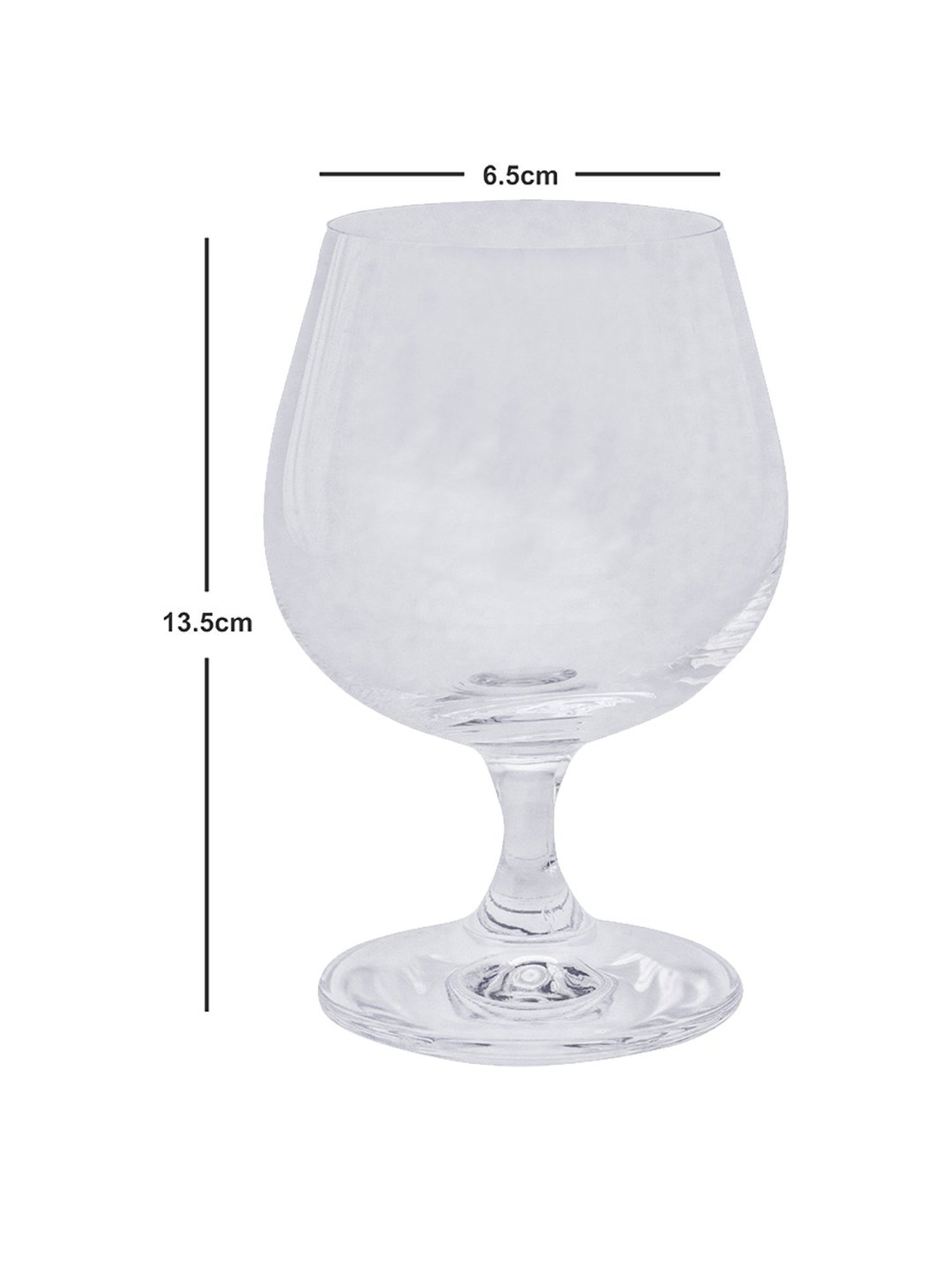 Goodhomes Transparent Glass Wine Glasses - Set of 6 (360ml)