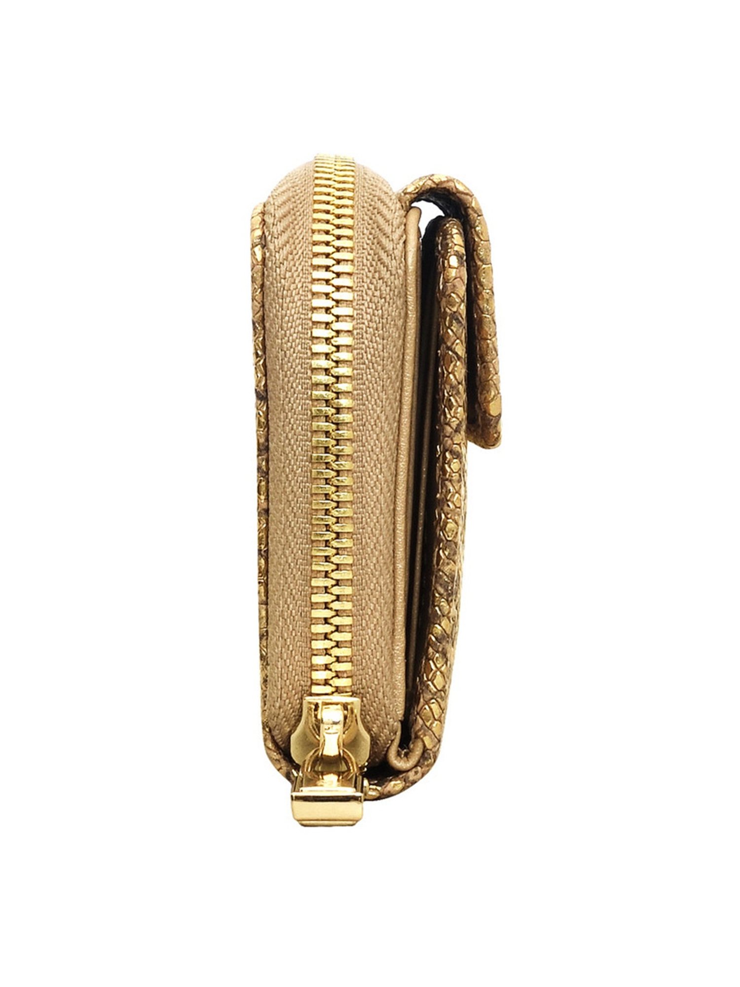 Eske Gold Printed Zip Around Wallet for Women