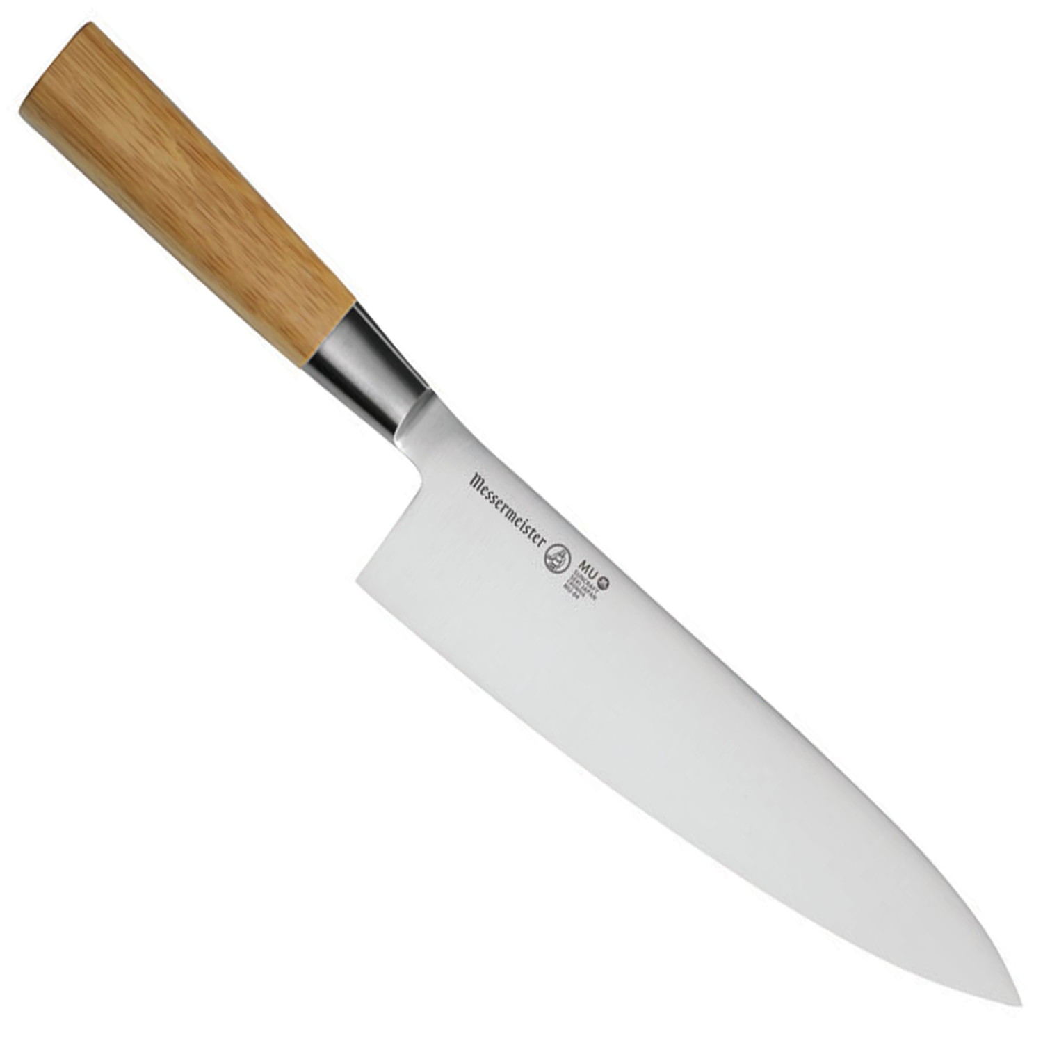 Messermeister Mu Bamboo Handle Stealth Professional 8 Inch Chef's Kitchen Knife