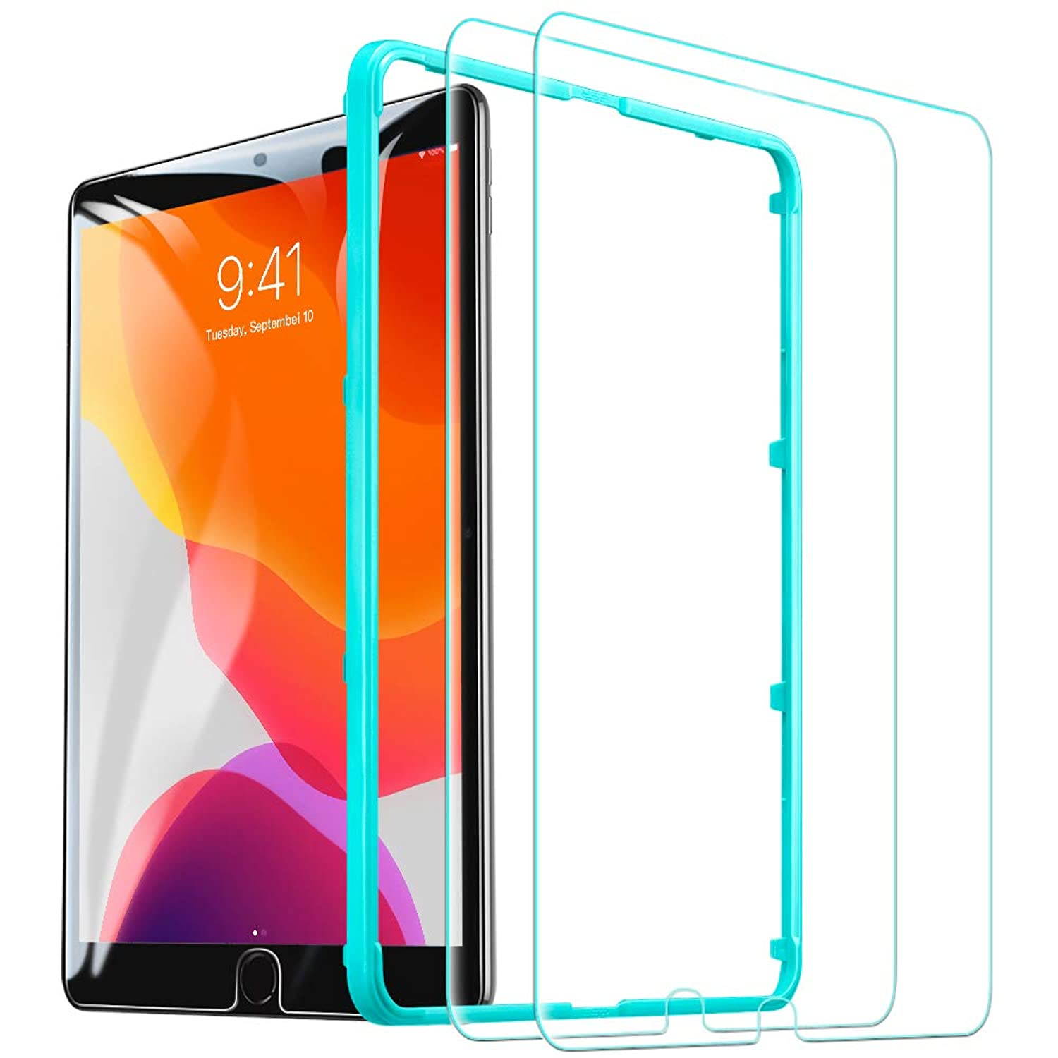 ESR [2 Pack] Tempered-Glass Screen Protector for iPad 10.2 2019 (7th Gen)/iPad Air 3/iPad Pro 10.5 [Free Installation Frame] [Scratch-Resistant] HD Clear Premium Tempered-Glass Screen Protector