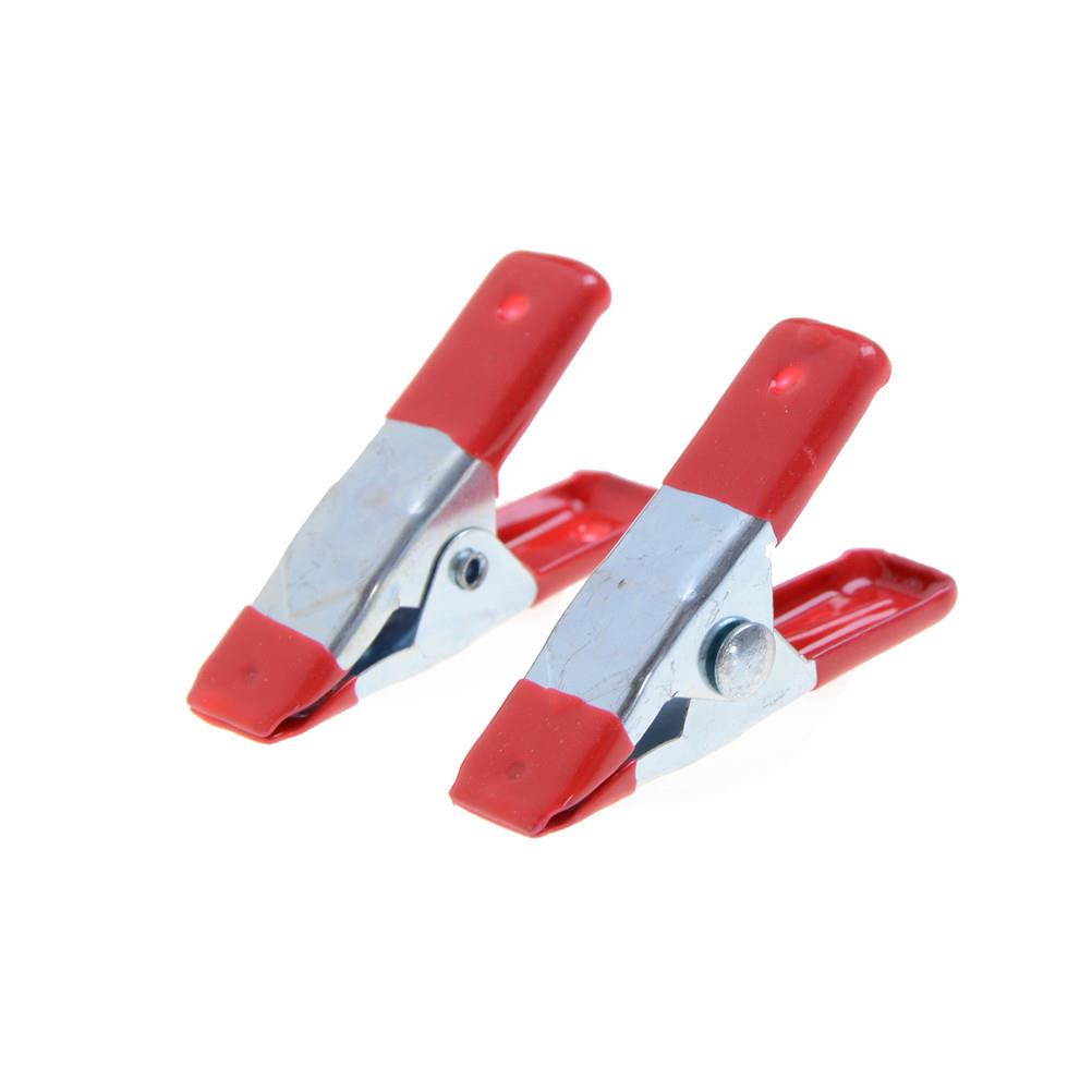 HOT 10pcs/lot 2" Mini Metal Heavy Duty Spring Clamps Clip Crocodile Clip Red Plastic Tips Tool Clips Grip Holder