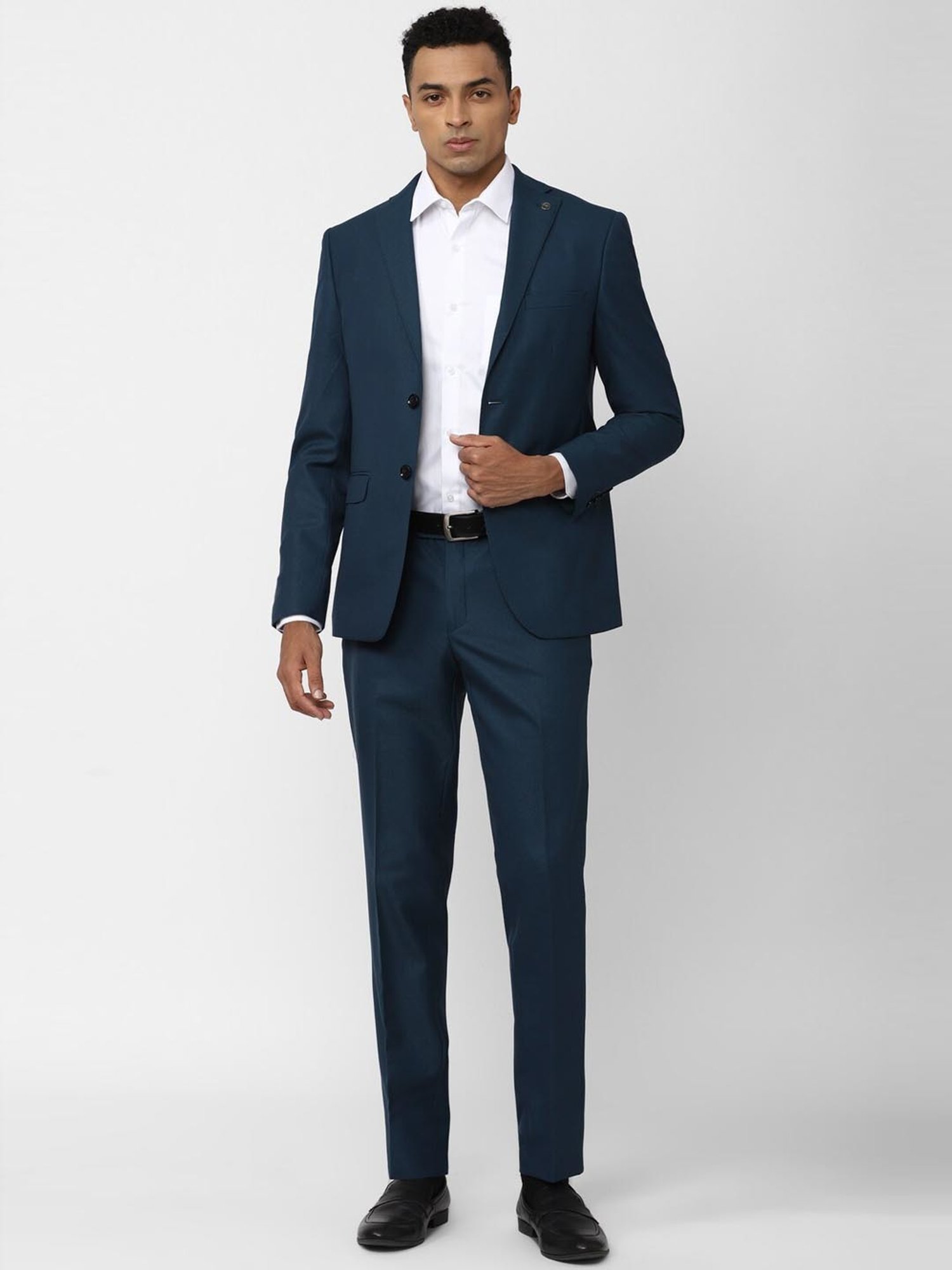 Peter England Elite Navy Slim Fit Two Piece Suit