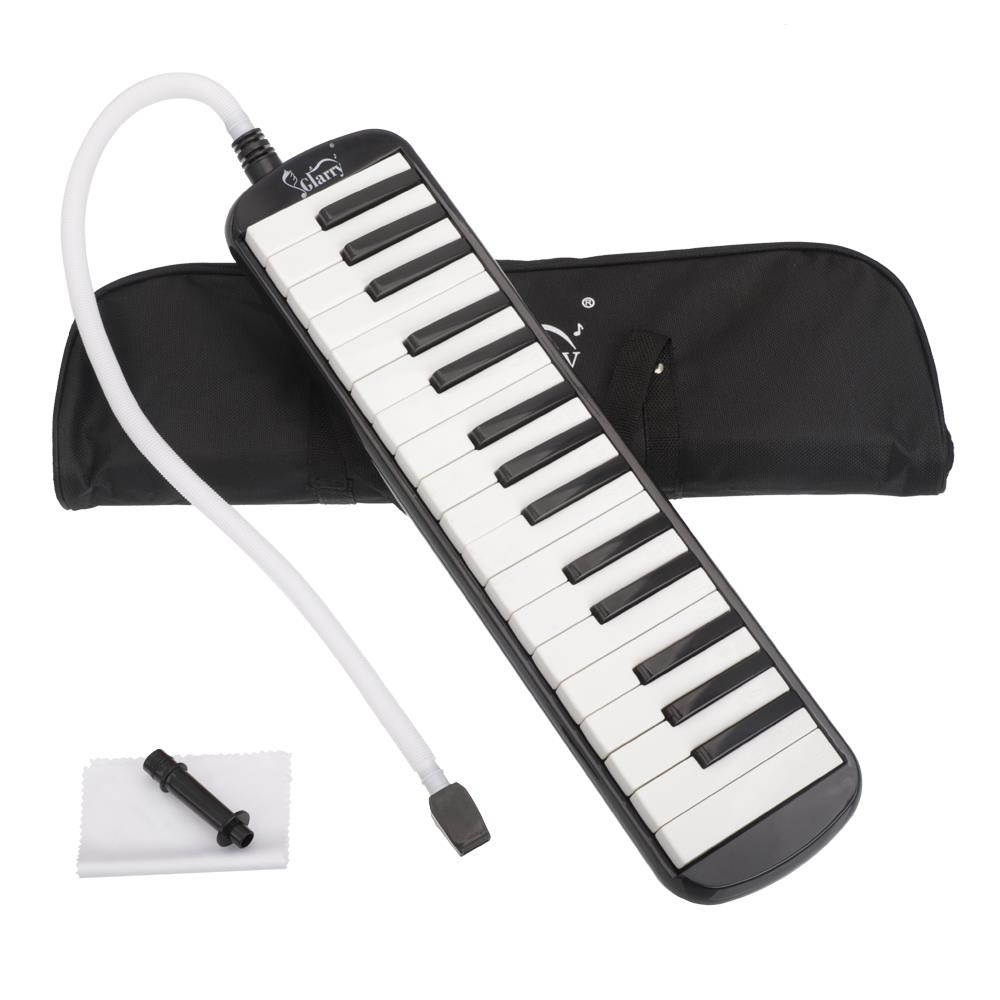 32 Piano Keys Melodica Musical Instrument for Beginners w/ Carrying Bag Black