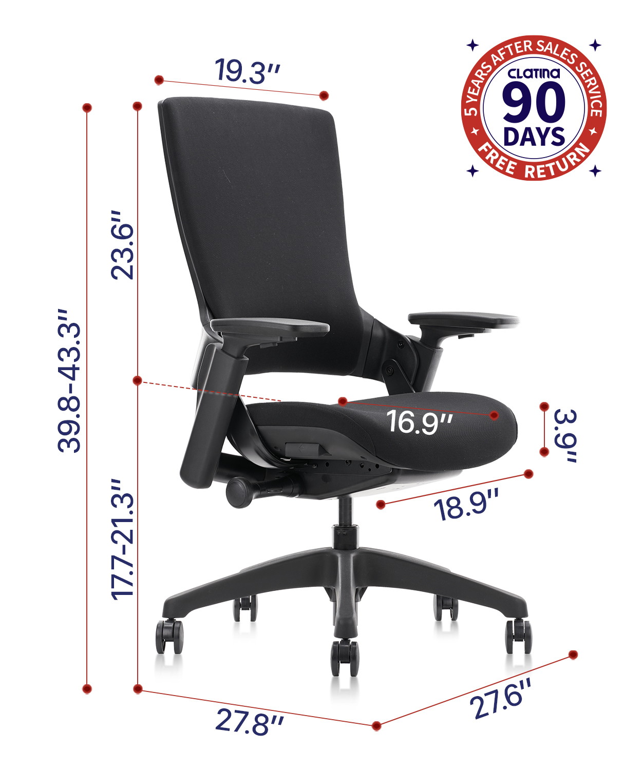 Clatina Mellet Office Chairs Gaming Chairs, High Back Adjustable Ergonomic Office Leisure Game Chair