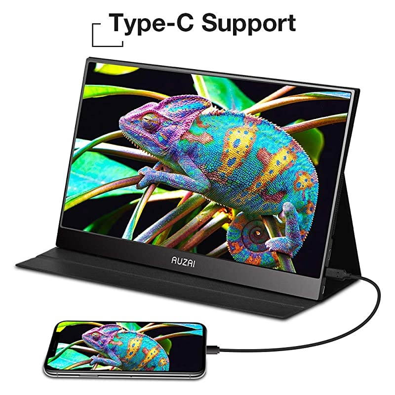 Portable Monitor -  15.6" Ultra Slim Portable Computer Monitor, FHD IPS Panel & USB-C HDMI, 100% sRGB HDR Monitor, Eye Saver & Flicker Free for Desktop Laptop PC Smartphone Xbox PS4