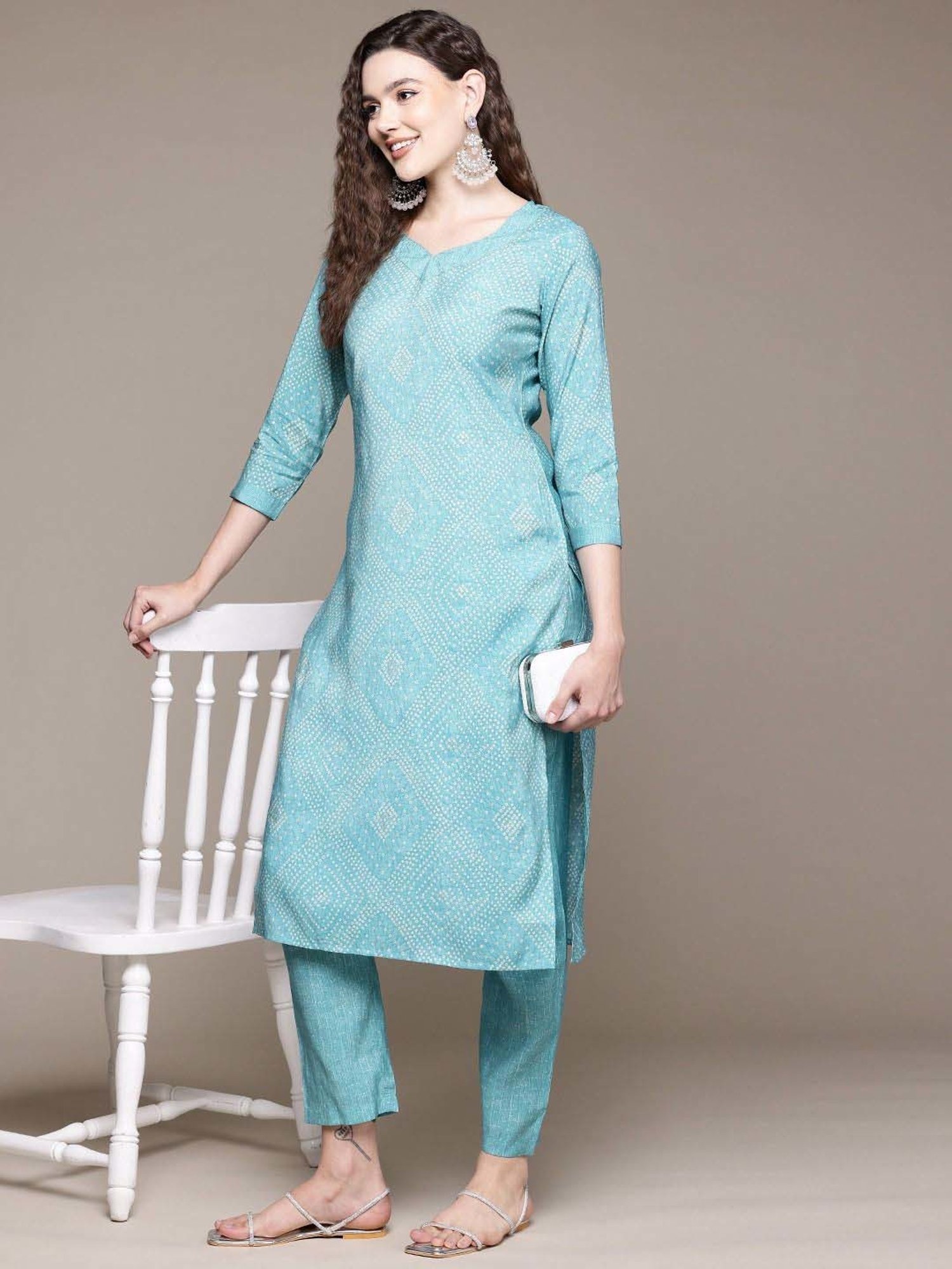 READIPRINT FASHIONS Blue Printed Kurta Pant Set