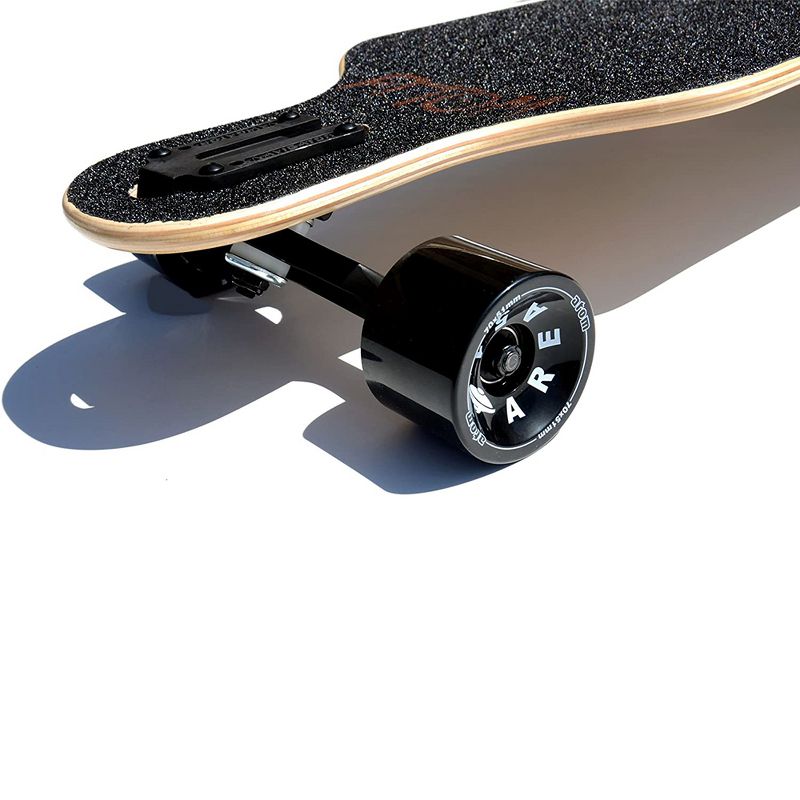 Atom Drop Through Bamboo Tiki & Maple Hybrid Deck Longboard Cruiser with Board, Bearings, and Wheels for Freeride Skateboard Carving Cruising, 40 Inch