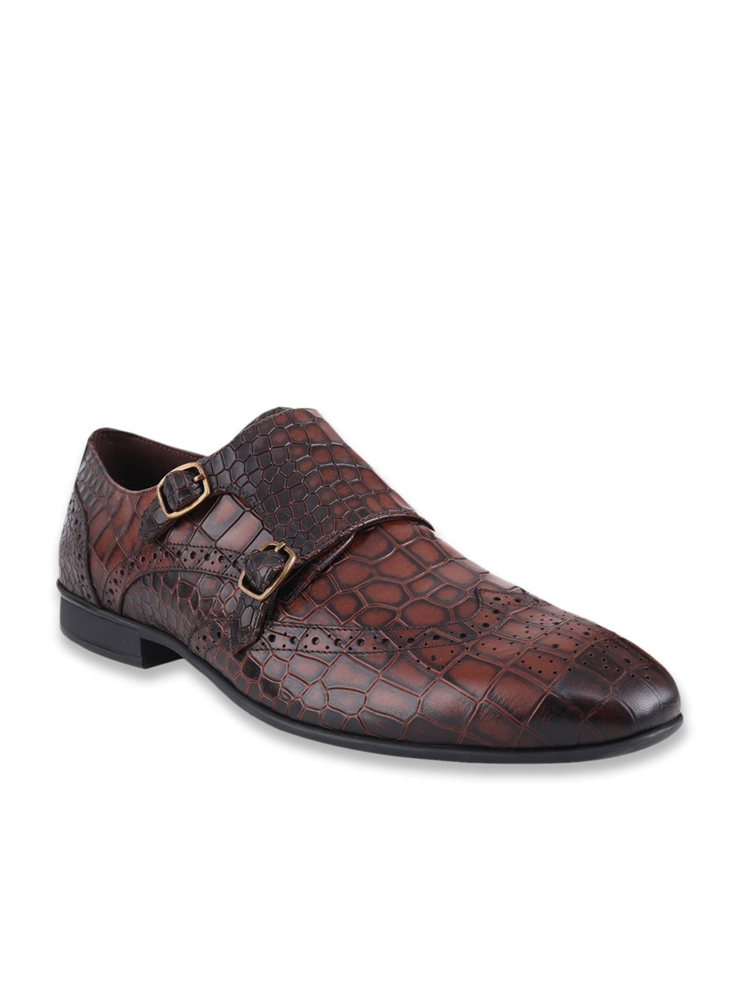 Ezok Men's Tan Monk Shoes