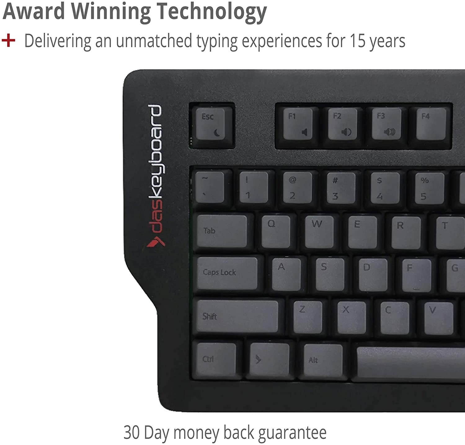 Das Keyboard 4C TKL Tenkeyless Mechanical Keyboard - Space Saving 87 Keys - Premium Charcoal PBT Keycaps - Cherry MX Brown Switches - Full NKRO