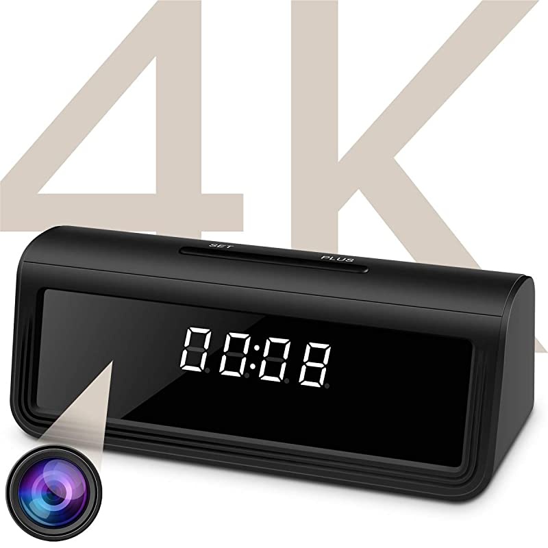 4K Hidden Spy Camera Wireless Hidden WiFi Clock Camera Home Security Nanny Camera with Night Vision160 Ultra Wide AngleMotion Detection