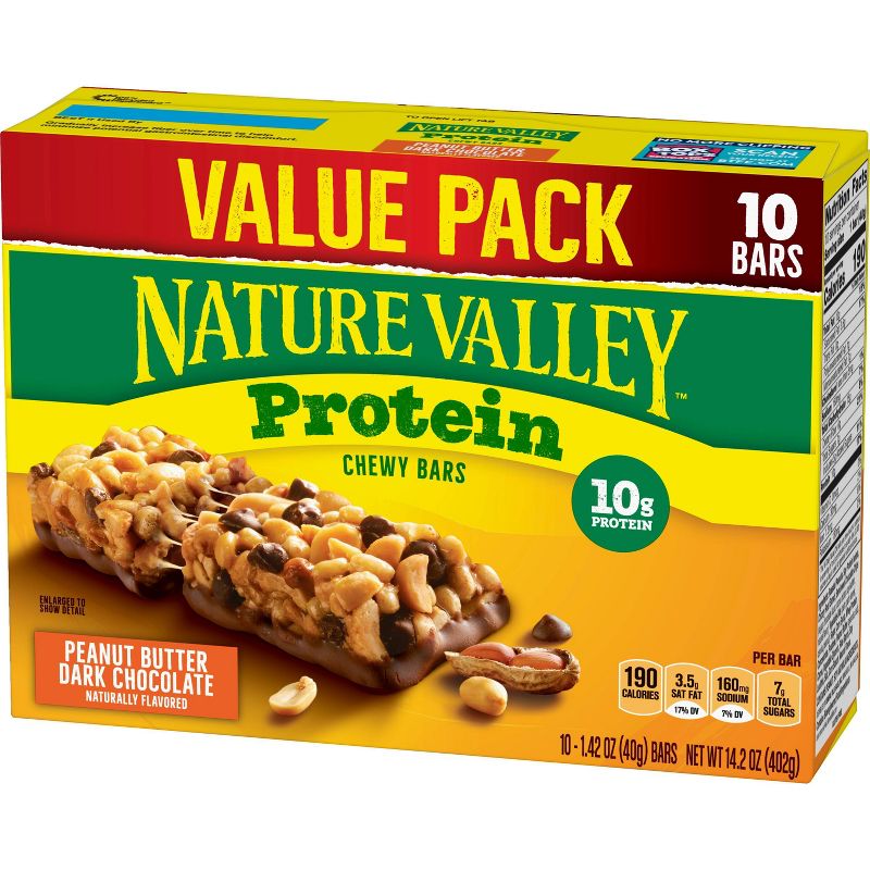 Nature Valley Peanut Butter Dark Chocolate Protein Chewy Bars - 14.2oz - 10ct
