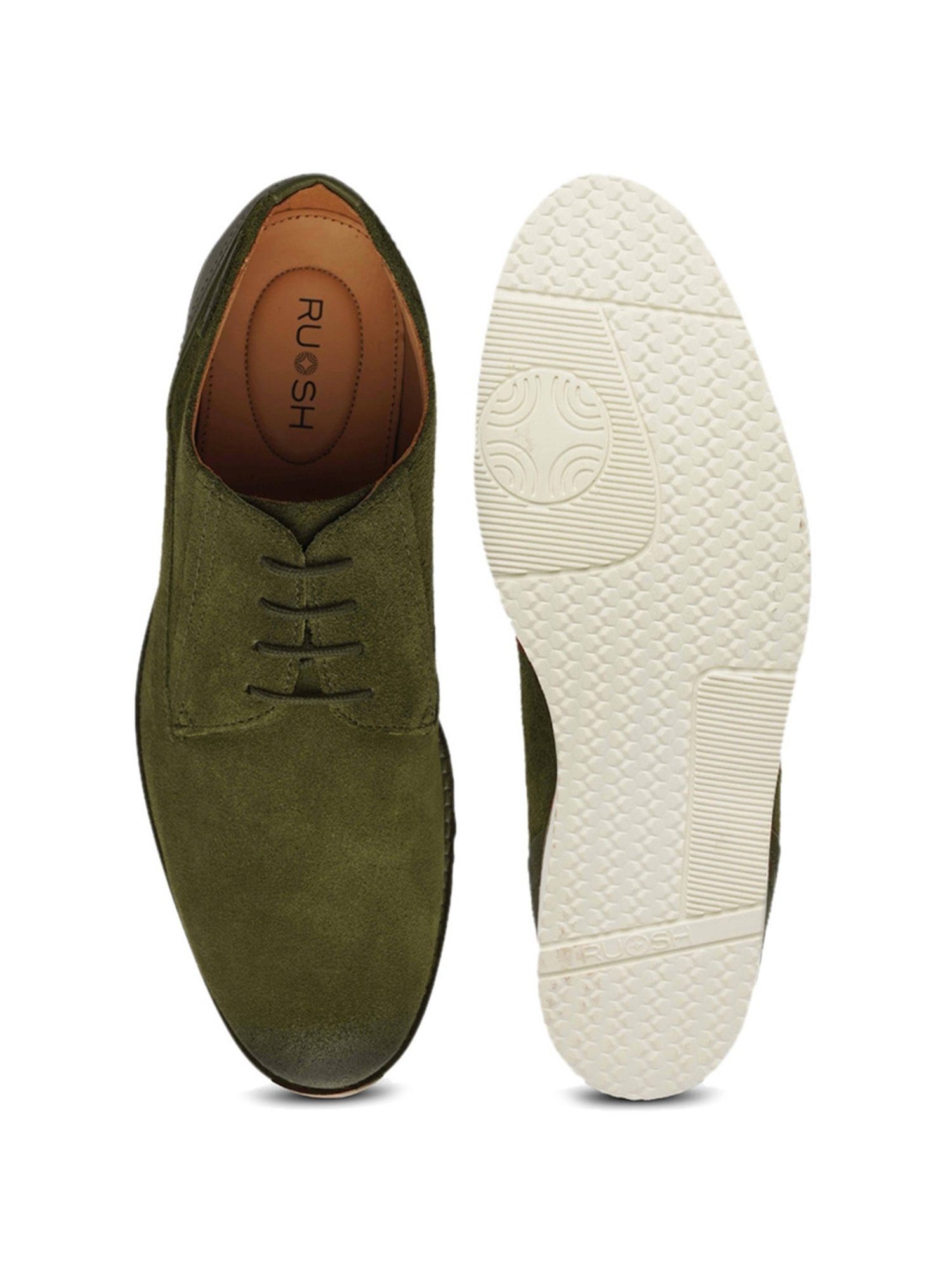 Ruosh Men's Green Derby Shoes