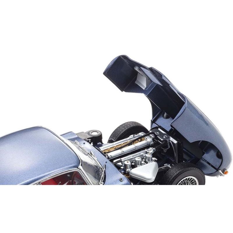 Jaguar E-Type Coupe (RHD) Dark Blue Met. w/Red Interior "E-Type 60th Anniversary" (1961-2021) 1/18 Diecast Model Car by Kyosho