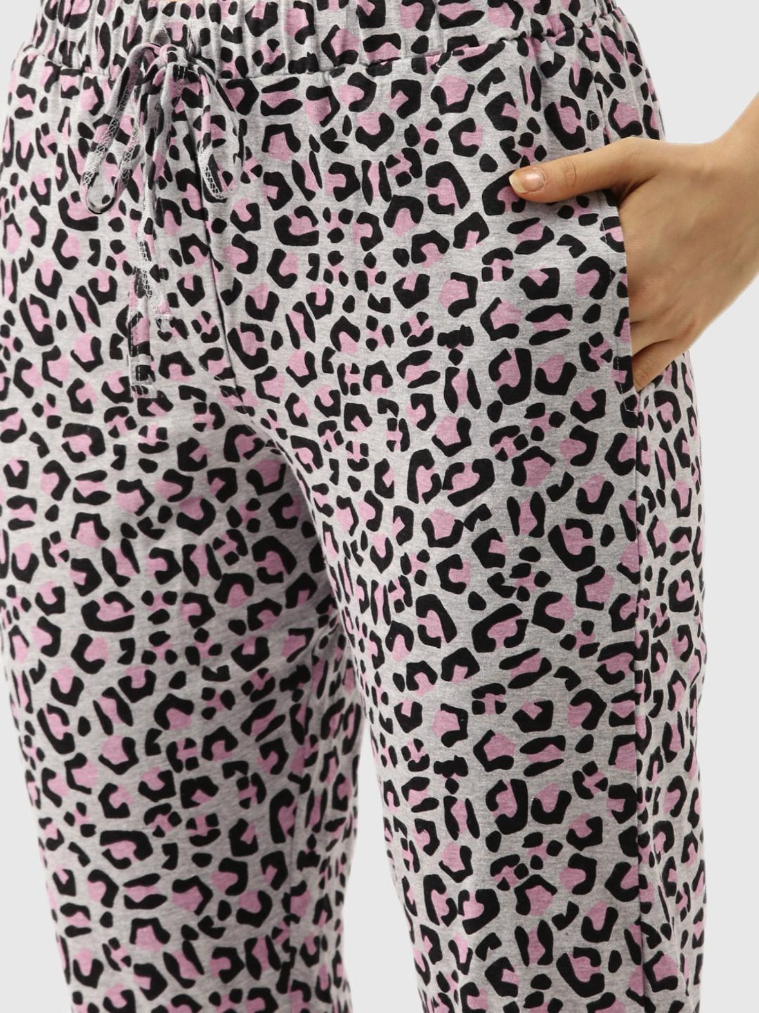 Clt.s Grey Animal Print Pajama Set