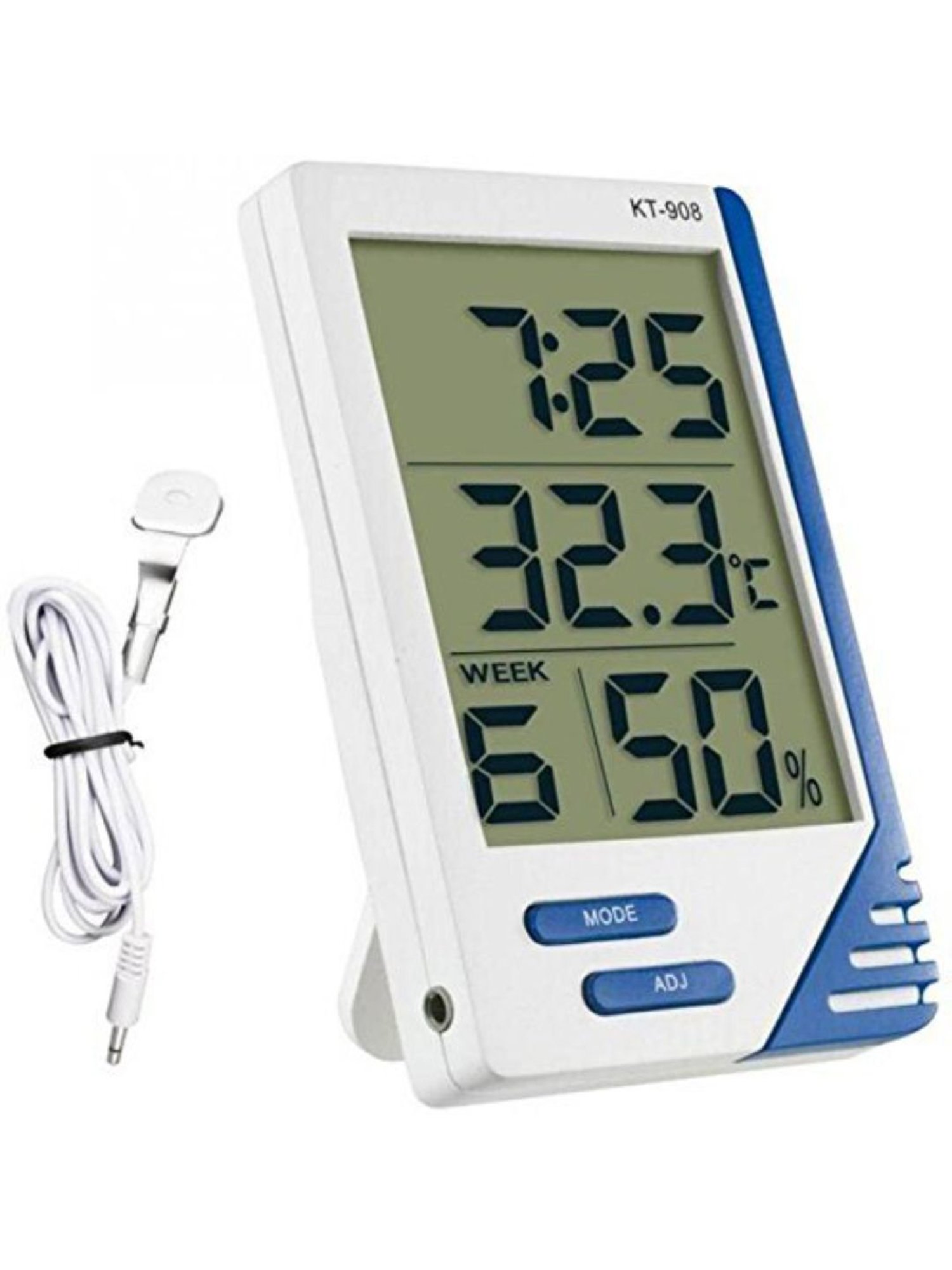 MCP KT-908 Temperature and Humidity Digital Thermometer for Room (White)