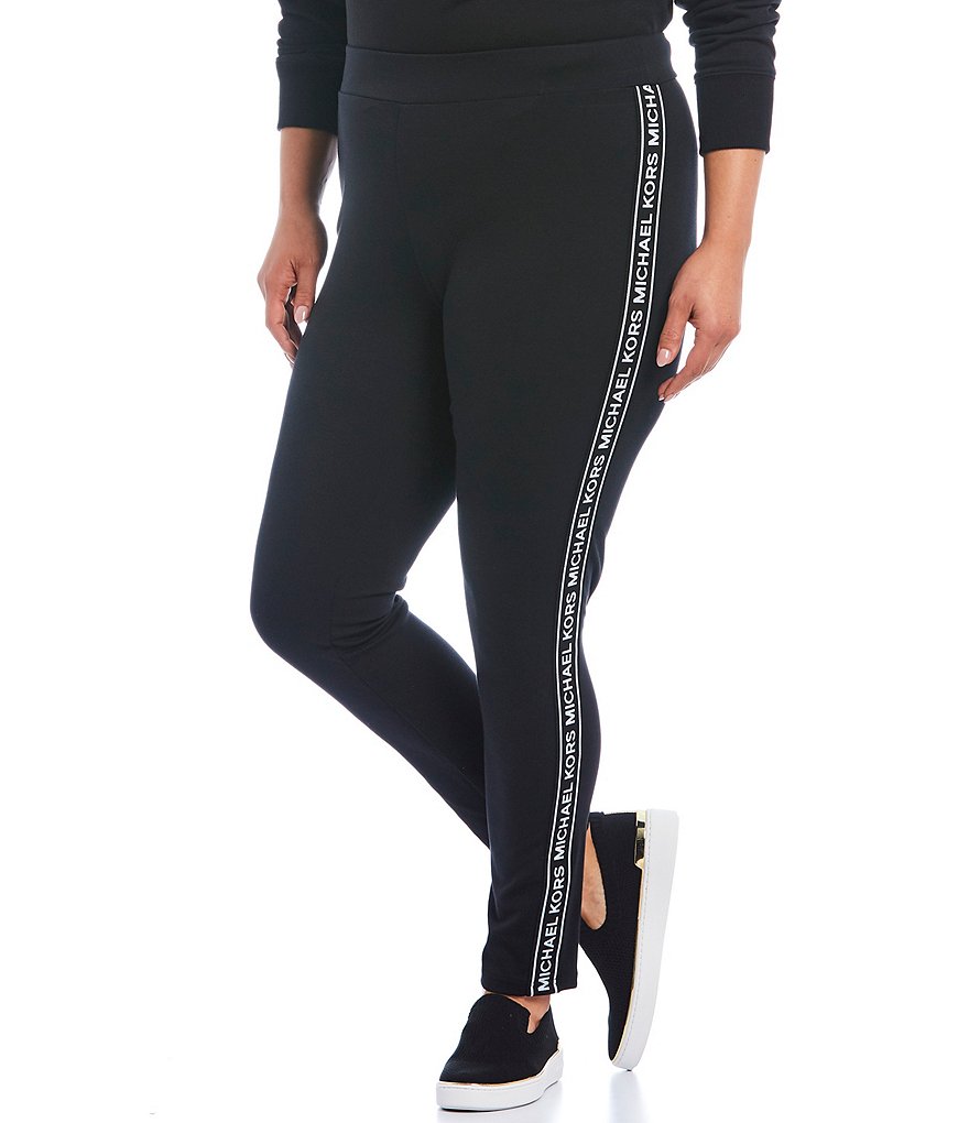 Intro Plus Size Splash Tie Dye Loop Strap Hem Detail 7/8 Ankle Pull-On Leggings