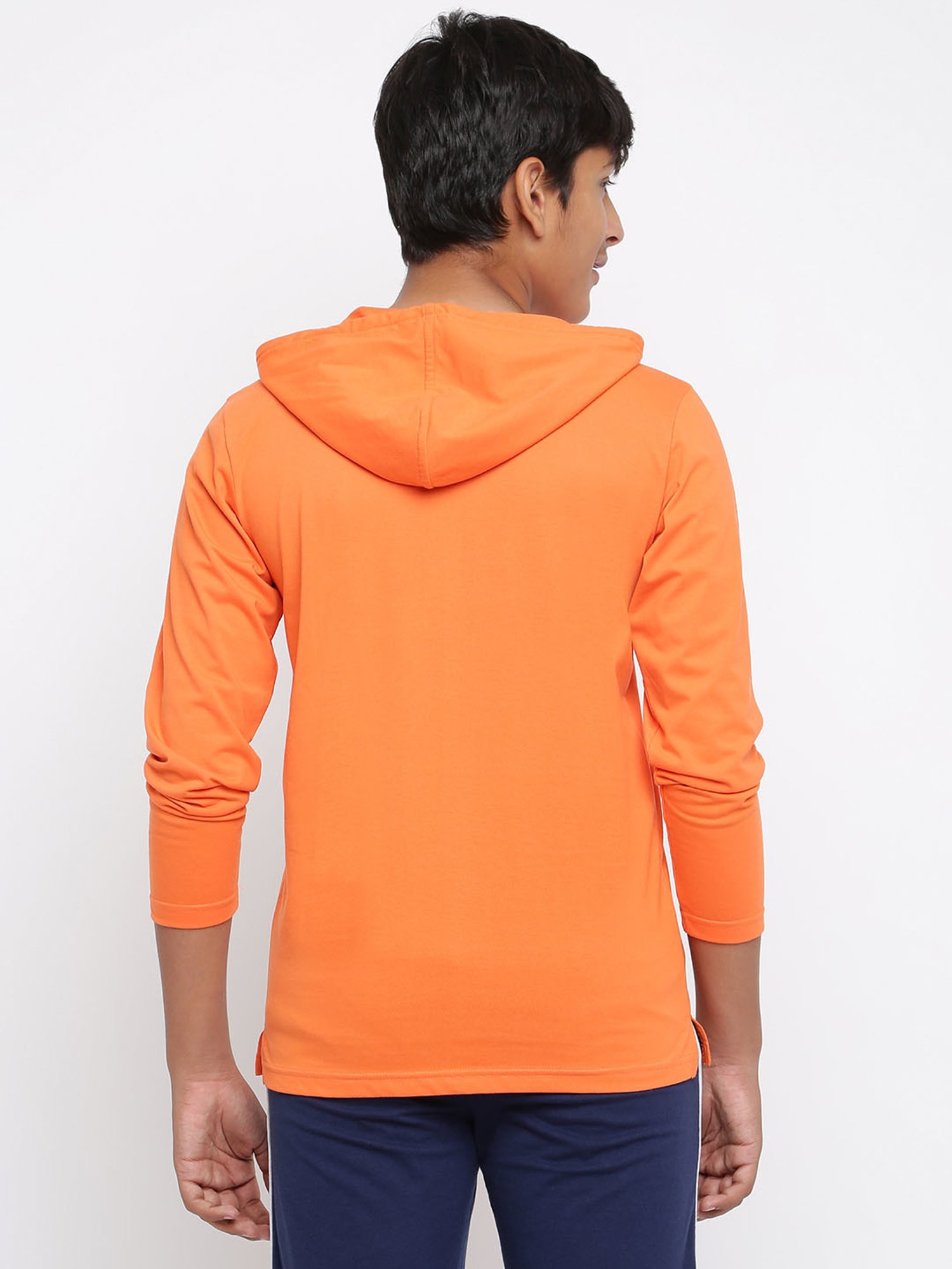 Lil Tomatoes Kids Orange Printed Full Sleeves T-Shirt