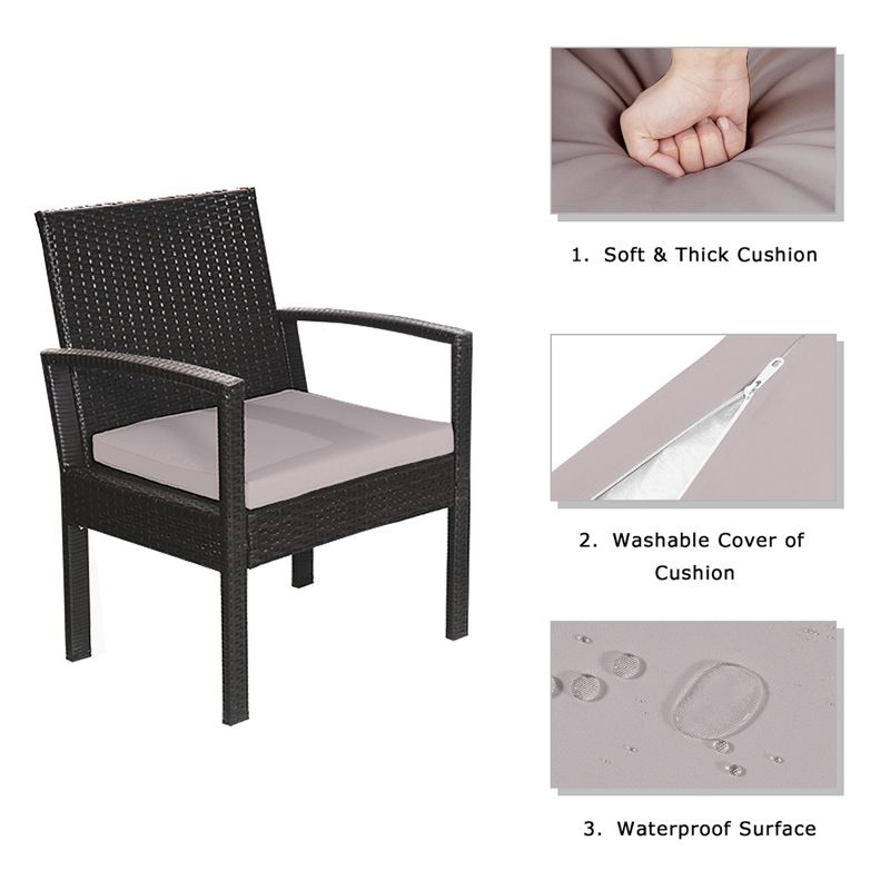 7pc Studio Shine Collection Patio Conversation Set with Sofa, 4 Armchairs & 2 Tables - W Unlimited