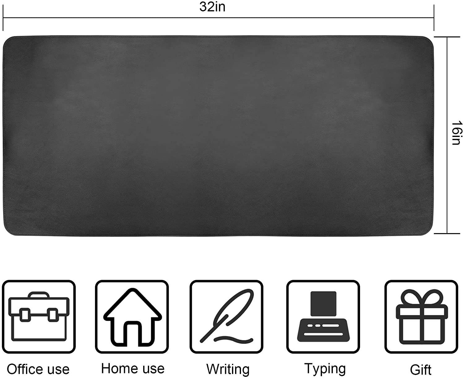 Dual-Sided Desk Pad, LP Upgraded 32" x 16" PU Leather Desk Mat Sewing Reinforcement, Waterproof Mouse Pad Desk Blotter Protector, Desk Writing Mat for Office and Home(Purple/Pink)