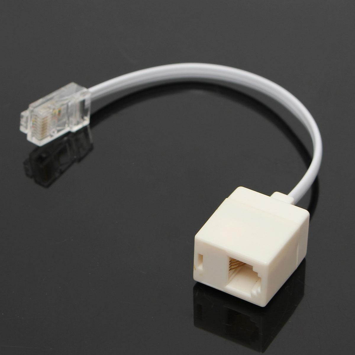 5pcs RJ11 6P4C Female To Ethernet RJ45 8P8C Male F/M Adapter Converter Cable Phone -